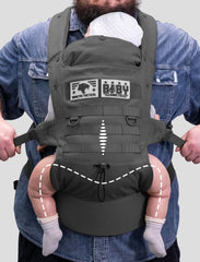 Dinictis Tactical side-wear display demonstrates easy wear and breathable mesh for travel.
