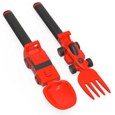 Dinneractive kids red race car fork — easy grip for independent meals.