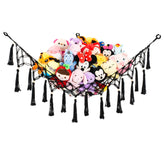 Diocos large stuffed-animal-net-hammock with thick cotton rope offers durable storage and easy toy access.