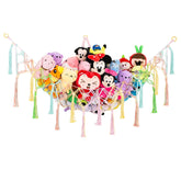 Diocos Toy Hammock Macrame Fringe showcases plush displays and space saving in kids' rooms.