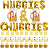 DIYCAM Huggies Chuggies letter balloons for festive baby shower signage and photo-worthy moments