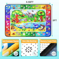 Diysani ABC Kids Rug playmat with alphabet and colors for early learning