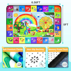 Diysani ABC Rug animal and car-track visuals spark interactive play sessions.