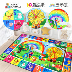 Diysani ABC Rug car-track illustrations invite storytelling and imaginative play.