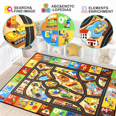 Diysani construction rug construction zone visual offering soft surface for crawling and play.