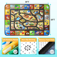 Diysani construction rug with toy cars scene supporting imaginative play and easy cleanup.