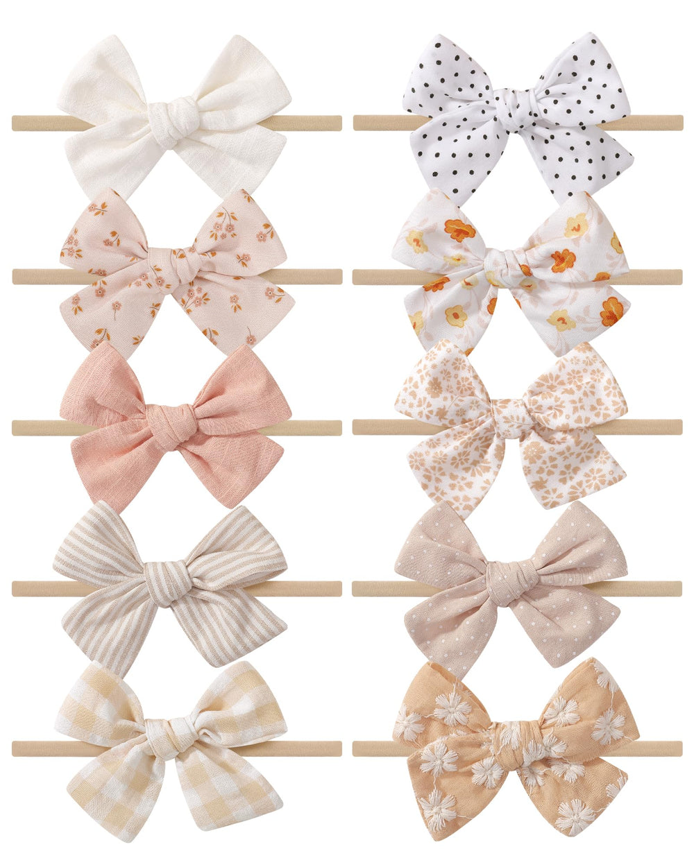 doboi 10pcs baby headbands solid bows provide gentle newborn comfort.