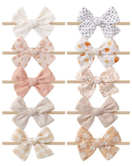 doboi 10pcs baby headbands solid bows provide gentle newborn comfort.