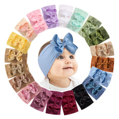 doboi 4inch headband bow pink on baby girl provides soft daily comfort.
