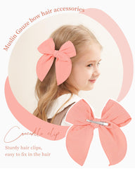 Doboi 5.5-inch baby bow in soft muslin fabric