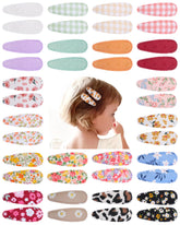 Doboi floral-print snap hairpins add color to girls' hairstyles for daily wear.