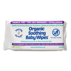 Doctor Butler's Organic Baby Wipes 60-wipes pack for quick, gentle cleansing during diaper changes.