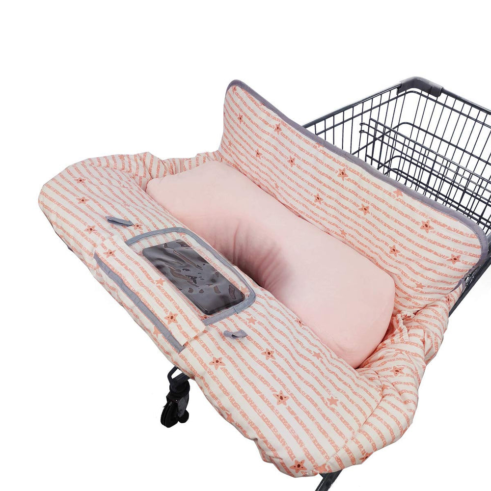DODO NICI shopping cart cover provides full coverage for cleaner shopping surfaces and baby protection.