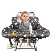 DODO NICI star print cart cover close-up showing breathable cotton seating area.