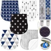 Dodo Babies burp cloths contoured shoulder coverage to protect outfits during feeds.