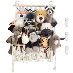 DOEGUAIY stuffed animal hammock wall hanging demonstrates space-saving toy storage