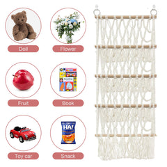 DOEGUAIY stuffed animal net hammock uses natural cotton rope and beech wood for durability