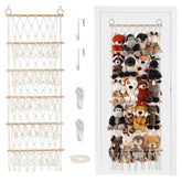 DOEGUAIY stuffed animal net hammock setup demonstrates generous five-layer storage for toys