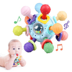 Dofaxgo baby sensory teether with 12 color textures supports teething and sensory play.