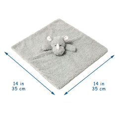 Doindute rhino lovie blanket with embroidered eyes provides safe, calming play before bedtime.