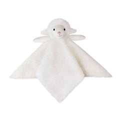 Doindute baby white lamb lovie blanket—14-inch cuddle companion for soothing bedtime routines.