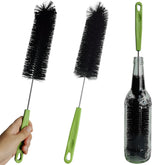 Dokpod 17-inch long-handle bottle brush reaching a narrow-neck wine bottle