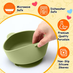 Domensi bowls with suction base prevent sliding and spills