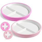 Domensi kids porcelain 8-inch plates in white for daily toddler meals