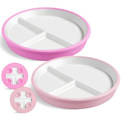 Domensi kids porcelain 8-inch plates in white for daily toddler meals