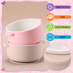 Domensi porcelain bowls are microwave-safe for quick reheats during toddler meals.