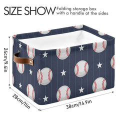 DOMIKING rectangular storage bin showing sturdy handles for easy lifting and moving.