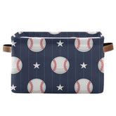 DOMIKING rectangular storage bin with cute kid-friendly pattern for organized play areas.