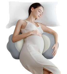 Donama pregnancy pillow memory-foam-core contours belly for back and hip relief.