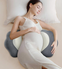 DONAMA pregnancy pillow in W-shape ergonomic design supports belly and back for comfort.