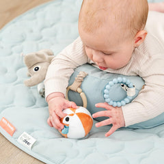 Done by Deer playground blue fabric detail β visual stimulation with blue hues for baby focus.