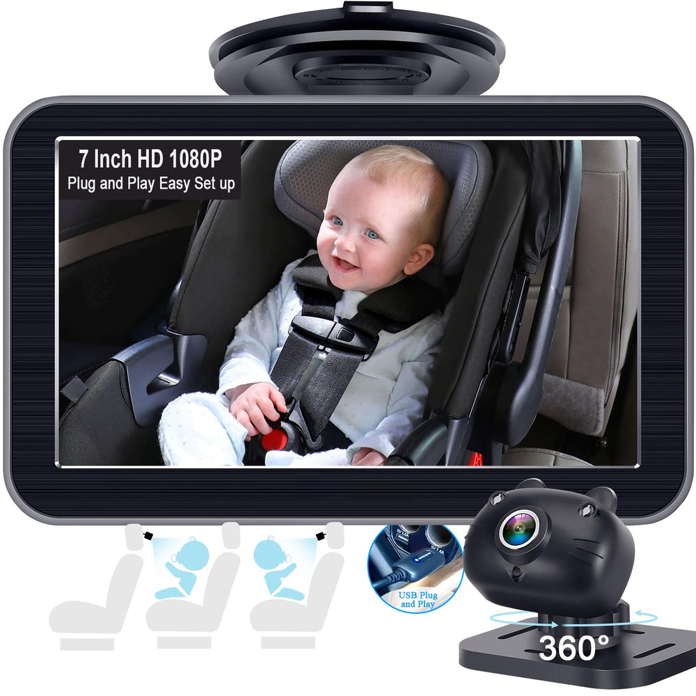 DoHonest baby car camera 7-inch display offers a clear live view for hands-free driving.