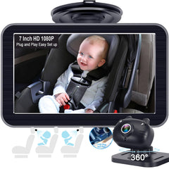 DoHonest baby car camera 7-inch display offers a clear live view for hands-free driving.