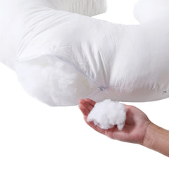 DONOMILO nursing pillow baby-feeding-position demonstrates proper alignment for comfortable feeding.