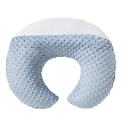 DONOMILO nursing pillow blue cover close-up showing soft dotted texture for baby comfort and mom ease