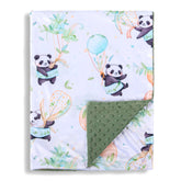 Donsonny Panda blanket front view showing soft minky fabric for cozy naps