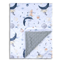 Donsonny Planet Fox outer-space print baby blanket showing playful design for newborns and naps