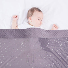 Donsonny violet night-sky reverse fabric provides soothing nap-time color