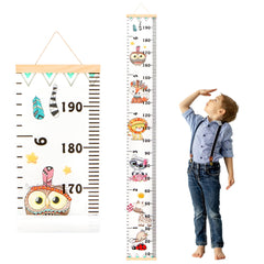 DOOLMIN baby height growth chart with wooden frame, stable for secure wall mounting in nursery