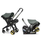 DOONA car-seat to stroller transition demonstrates quick travel setup
