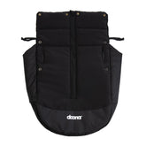 Doona Winter Cover over car seat shows wind protection and warmth.