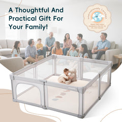 Dora dotey playpen breathable mesh walls enable clear visibility and airflow.