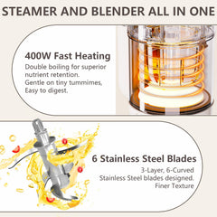 DORFLY baby-food-maker durable blades slicing fruits and veggies into smooth puree
