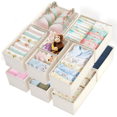 Dorisun drawer organizer 12-pack folded design for compact, tidy drawers.