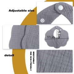 DOSMINE Baby Bibs adjustable button closure grows with your baby for a comfy fit.