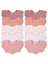 Dosmine baby bibs 10-pack pink packaging, gift-ready for babies.